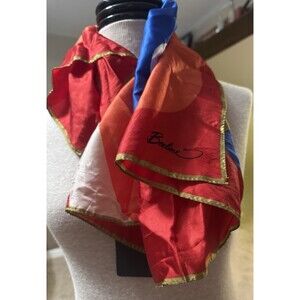 Beeline Scarf  30x30” Colorful Bright In Blue Orange Yellow